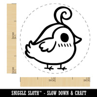 Cute Kawaii Blushing Quail Chicken Egg Rubber Stamp