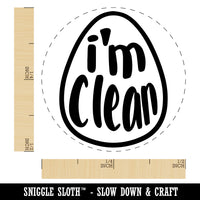 Fun Handwritten I'm Clean Washed Eggs Duck Goose Quail Chicken Egg Rubber Stamp