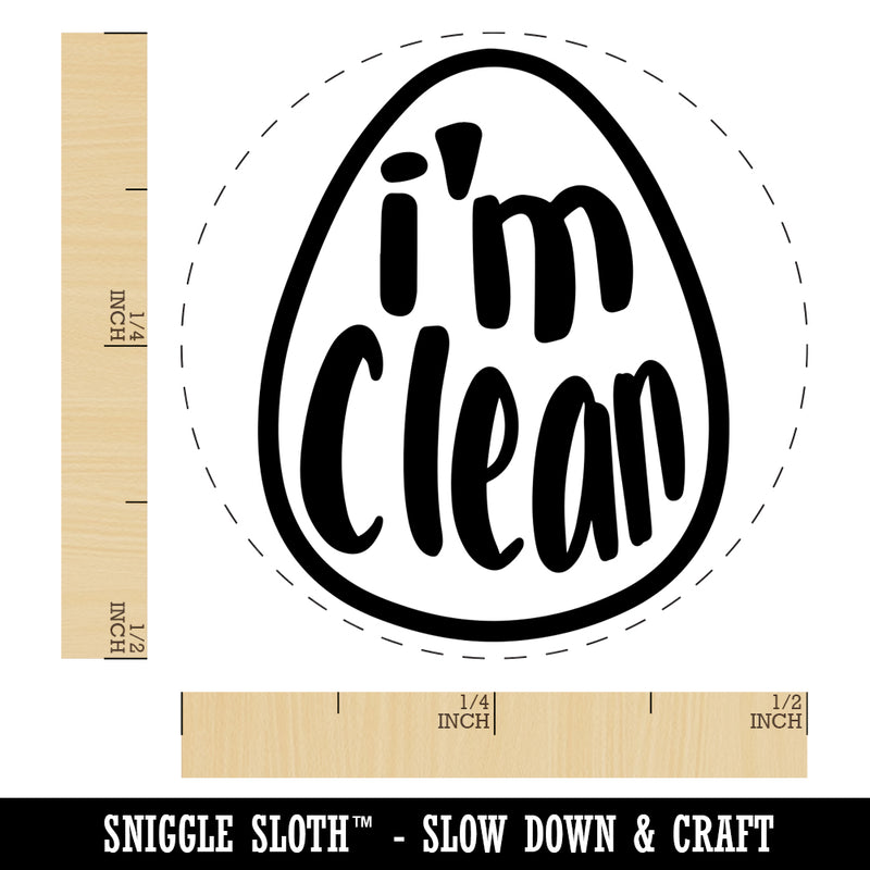 Fun Handwritten I'm Clean Washed Eggs Duck Goose Quail Chicken Egg Rubber Stamp