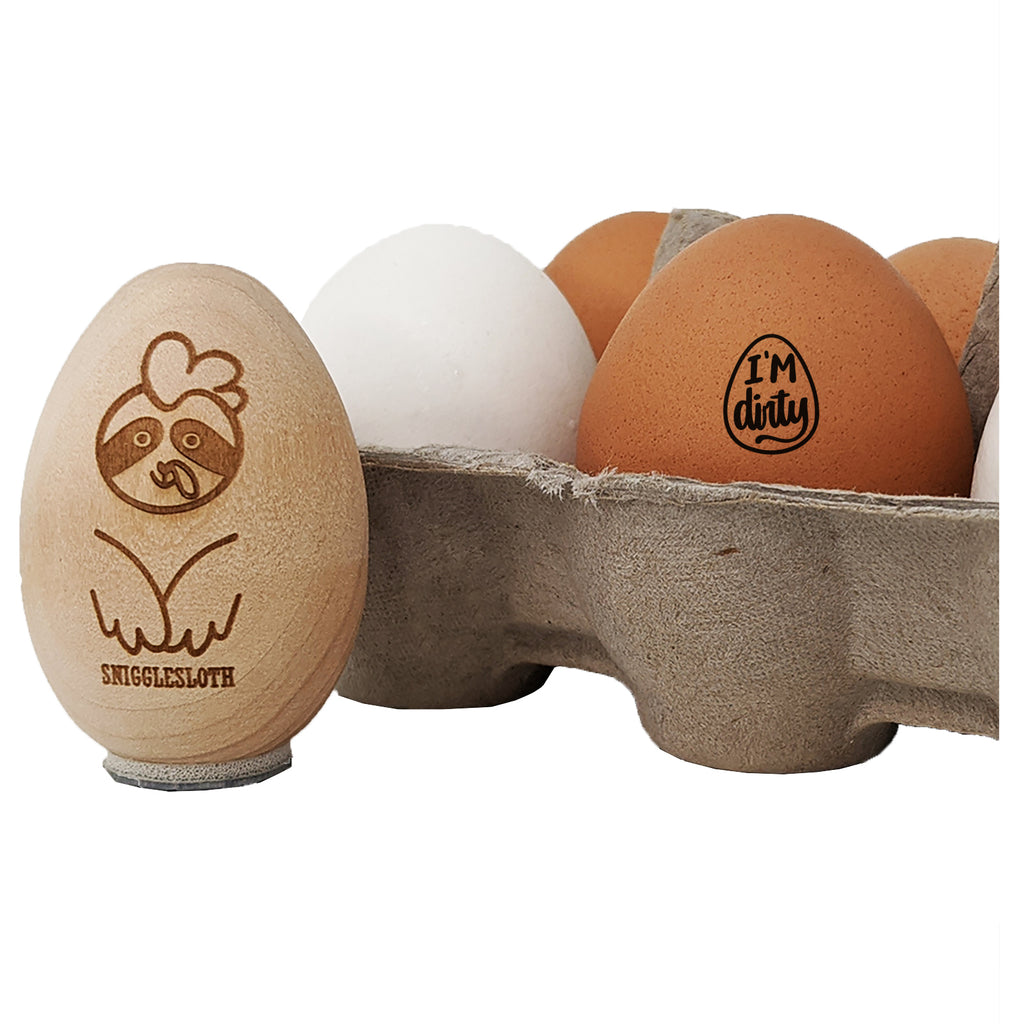 Fun Handwritten I'm Dirty Unwashed Eggs Duck Goose Quail Chicken Egg Rubber Stamp