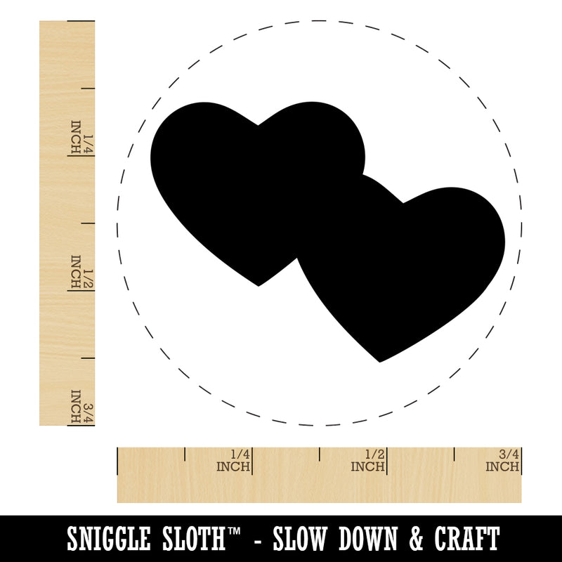 Double Heart Symbol Chicken Egg Rubber Stamp