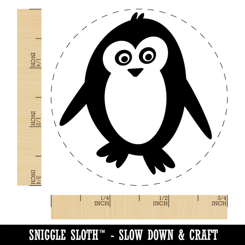 Peaky Penguin Doodle Chicken Egg Rubber Stamp