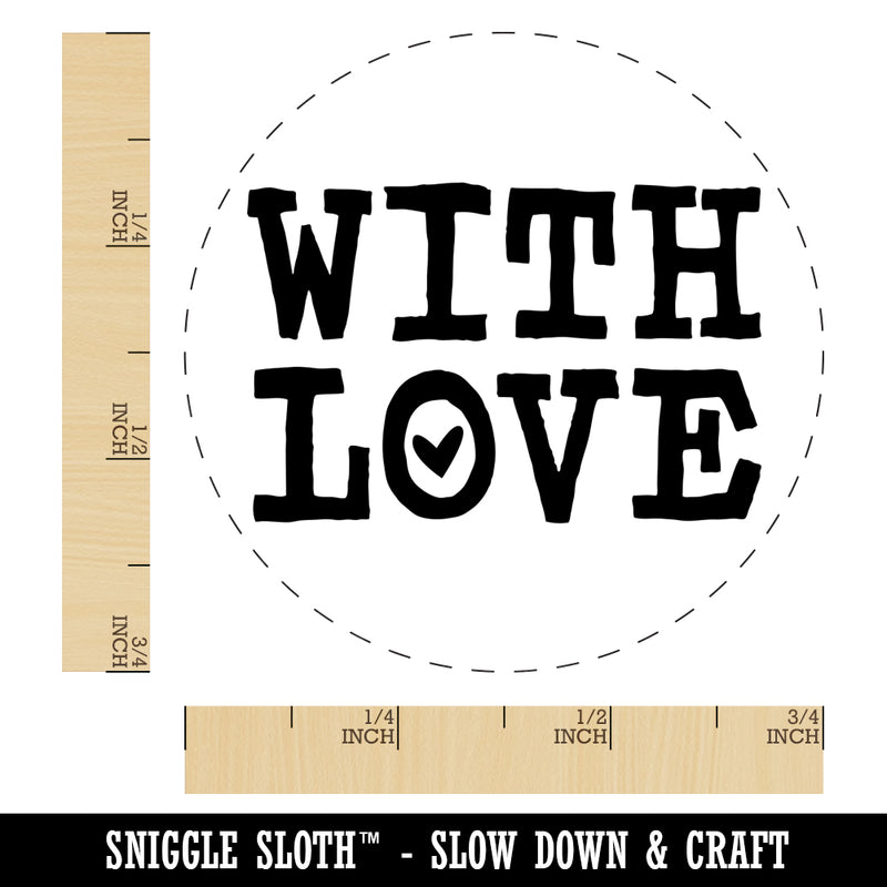 With Love Heart Fun Text Chicken Egg Rubber Stamp