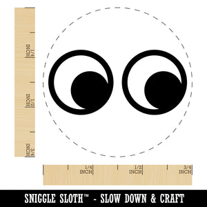 Cute Cartoon Eyes Looking to Side Chicken Egg Rubber Stamp