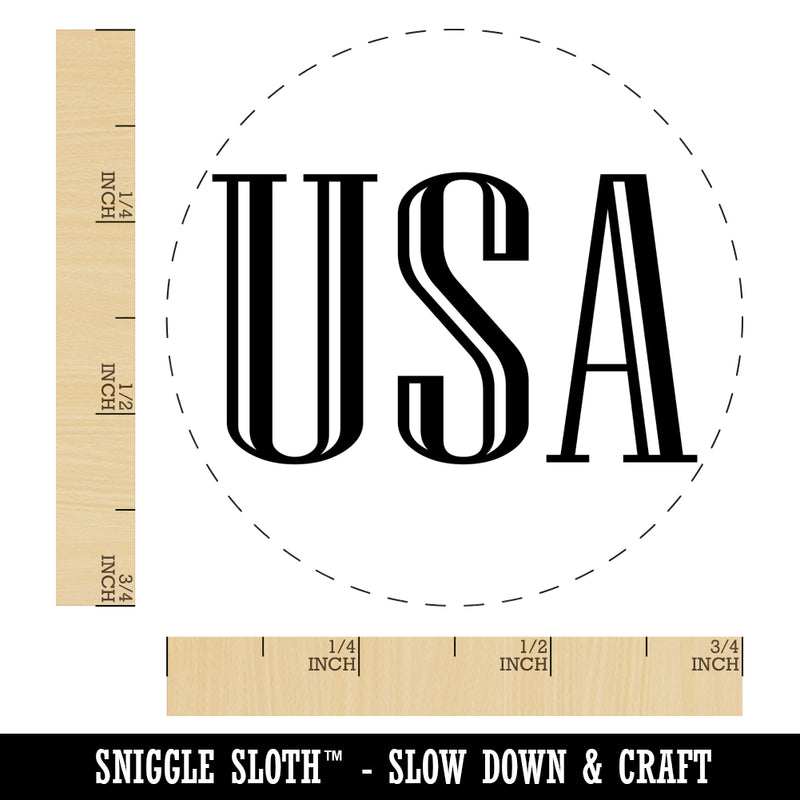 USA Patriotic Text Chicken Egg Rubber Stamp
