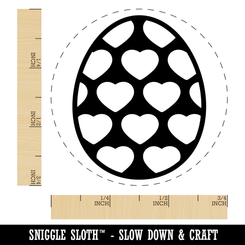 Egg with Hearts Chicken Egg Rubber Stamp