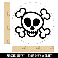 Skull and Crossbones Doodle Chicken Egg Rubber Stamp