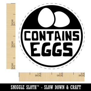 Contains Eggs Allergy Warning Chicken Egg Rubber Stamp