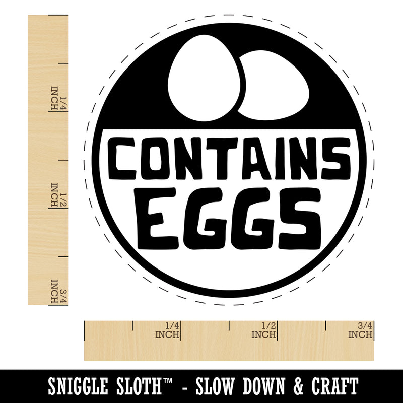 Contains Eggs Allergy Warning Chicken Egg Rubber Stamp