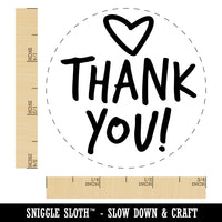 Thank You Fun Text with Heart Chicken Egg Rubber Stamp