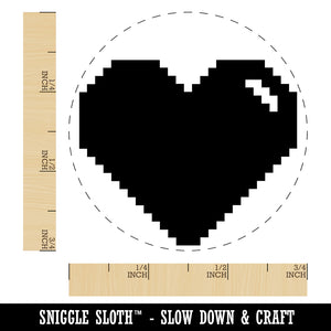 Pixel Digital Filled Heart Gaming Life Chicken Egg Rubber Stamp