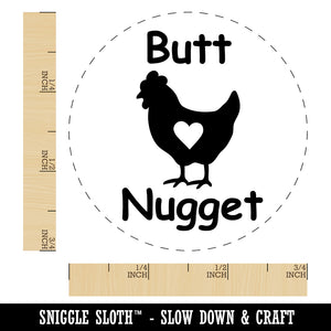 Butt Nugget Chicken with Heart Chicken Egg Rubber Stamp