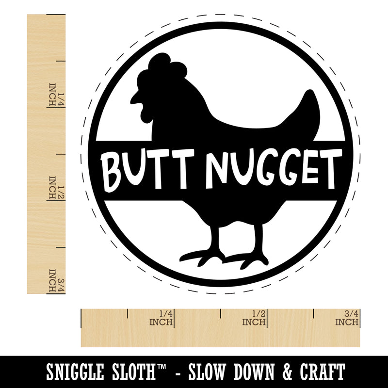 Butt Nugget with Chicken Chicken Egg Rubber Stamp