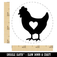Chicken with Heart Chicken Egg Rubber Stamp