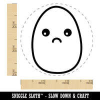 Egg with Sad Frown Face Chicken Egg Rubber Stamp