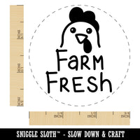 Farm Fresh Chicken Head Chicken Egg Rubber Stamp