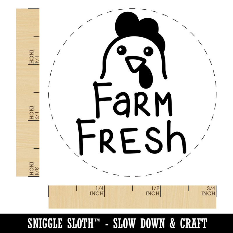 Farm Fresh Chicken Head Chicken Egg Rubber Stamp