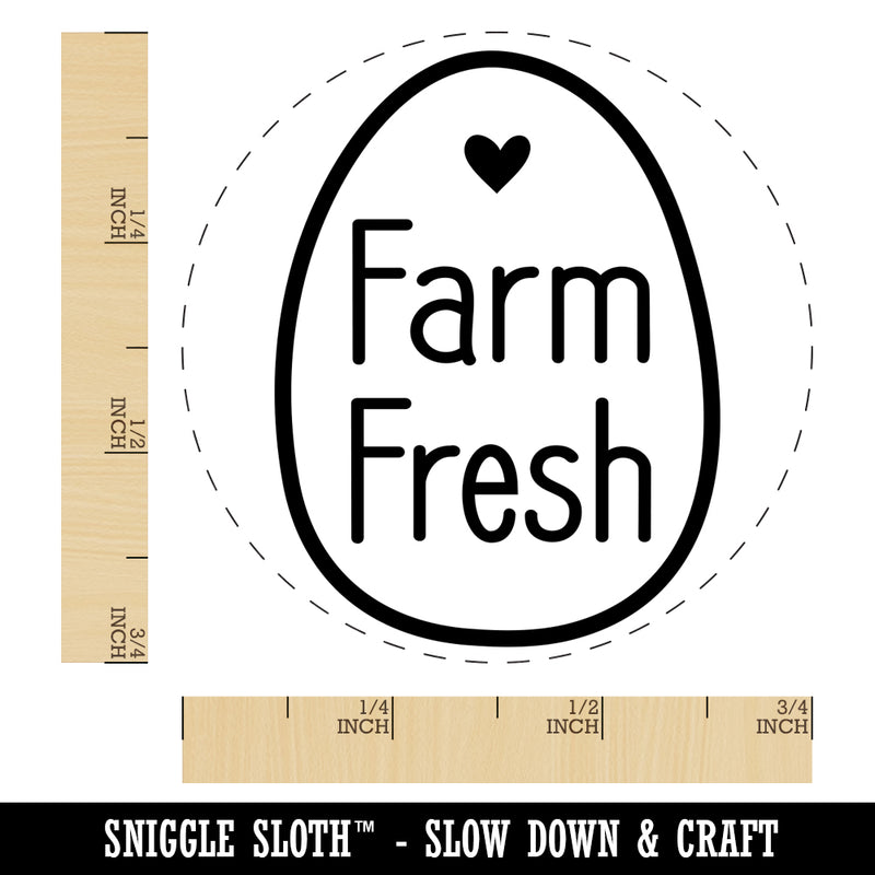 Farm Fresh Heart in Egg Chicken Egg Rubber Stamp