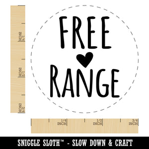 Free Range with Heart Chicken Egg Rubber Stamp