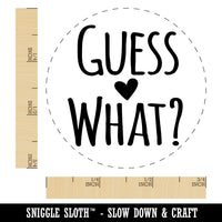 Guess What with Heart Chicken Egg Rubber Stamp