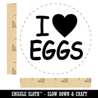 I Love Heart Eggs Chicken Egg Rubber Stamp