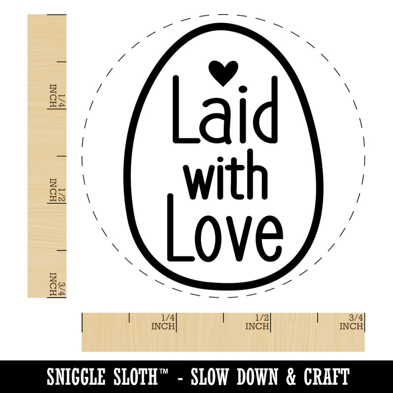 Laid with Love in Egg Chicken Egg Rubber Stamp
