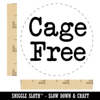 Cage Free Typewriter Chicken Egg Rubber Stamp