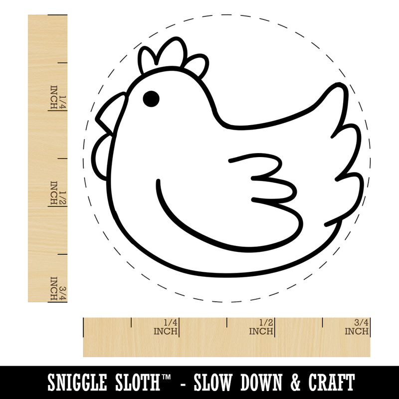 Cute Fat Chicken Chicken Egg Rubber Stamp