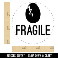 Fragile Egg Cracked Broken Chicken Egg Rubber Stamp