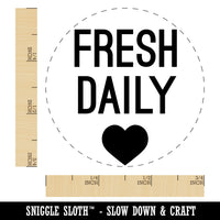 Fresh Daily Heart Chicken Egg Rubber Stamp