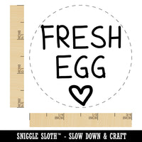 Fresh Egg with Heart Chicken Egg Rubber Stamp