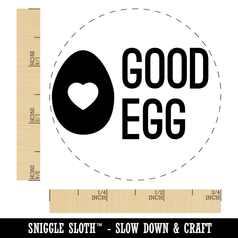 Good Egg With Heart Chicken Egg Rubber Stamp