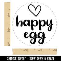 Happy Egg with Heart Chicken Egg Rubber Stamp