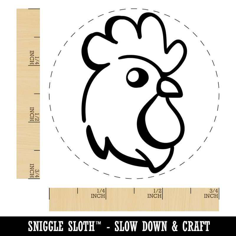 Hen Head Chicken Egg Rubber Stamp