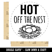 Hot Off the Nest Chicken Egg Rubber Stamp