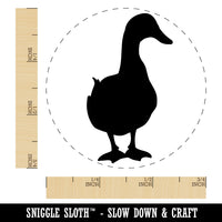 Duck From the Front Silhouette Chicken Egg Rubber Stamp