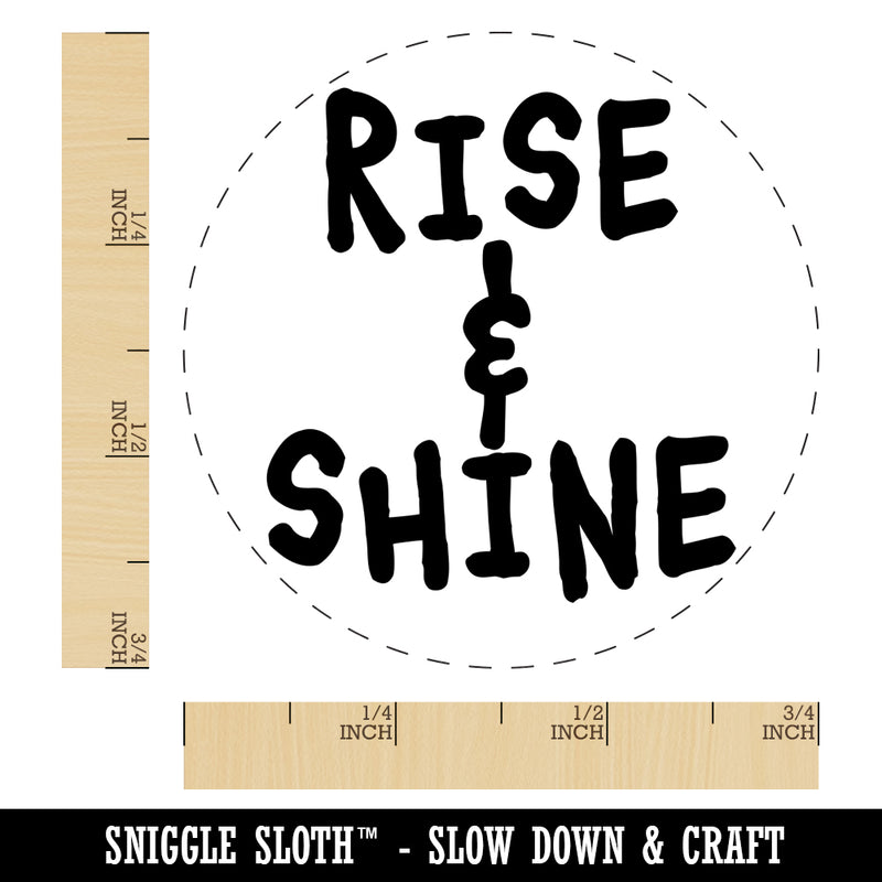 Rise and Shine Wake Up Morning Fun Text Chicken Egg Rubber Stamp