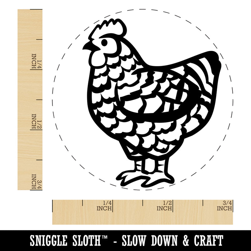 Barred Plymouth Rock Chicken Chicken Egg Rubber Stamp