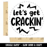 Let's Get Crackin' Cracking Chicken Egg Rubber Stamp