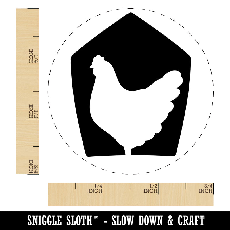 Chicken in a Coop Barn Farm Chicken Egg Rubber Stamp