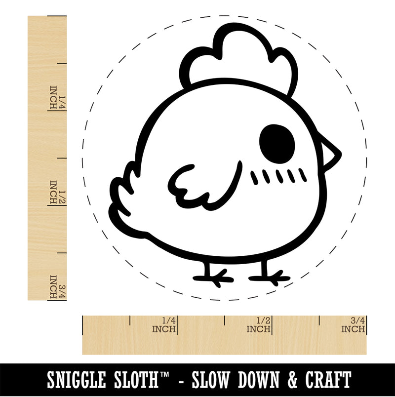 Cute Kawaii Blushing Chicken Chicken Egg Rubber Stamp