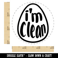 Fun Handwritten I'm Clean Washed Eggs Duck Goose Quail Chicken Egg Rubber Stamp