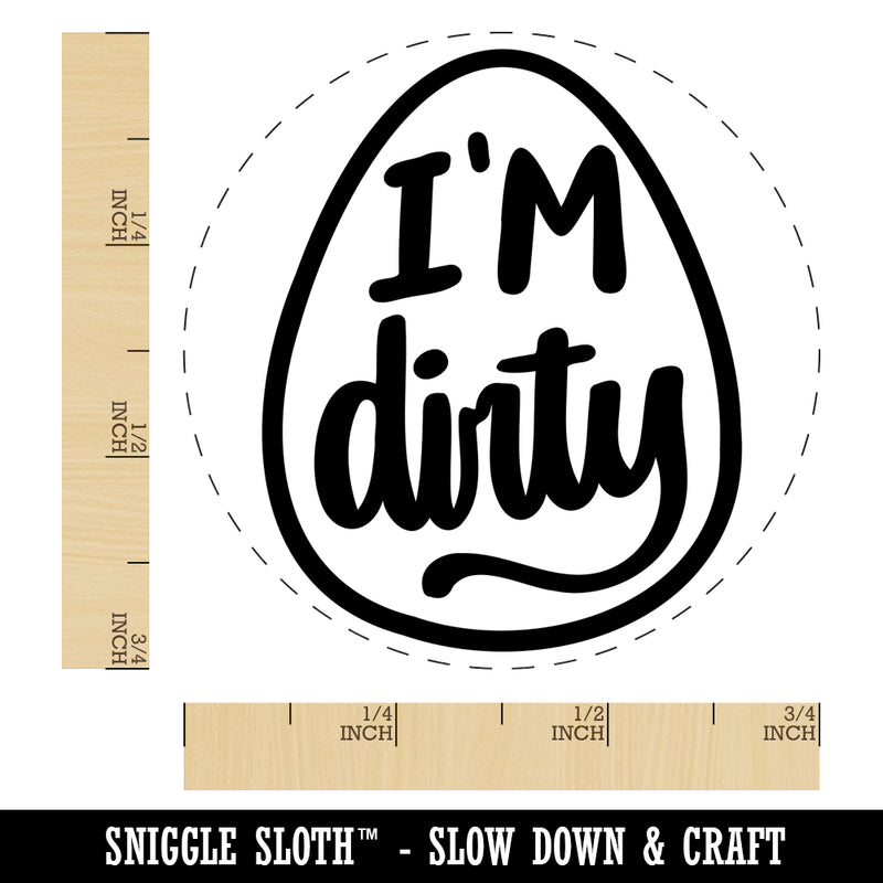 Fun Handwritten I'm Dirty Unwashed Eggs Duck Goose Quail Chicken Egg Rubber Stamp