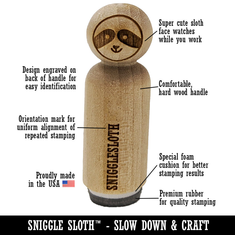 Cute Girl Sloth with Bow Rubber Stamp for Stamping Crafting Planners