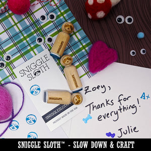Thank You Script Floral Rubber Stamp for Stamping Crafting Planners