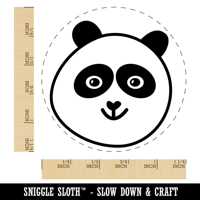 Happy Panda Face Rubber Stamp for Stamping Crafting Planners