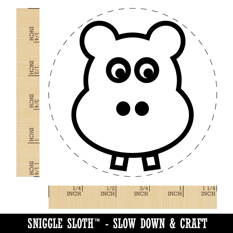 Cute Hippopotamus Face Rubber Stamp for Stamping Crafting Planners