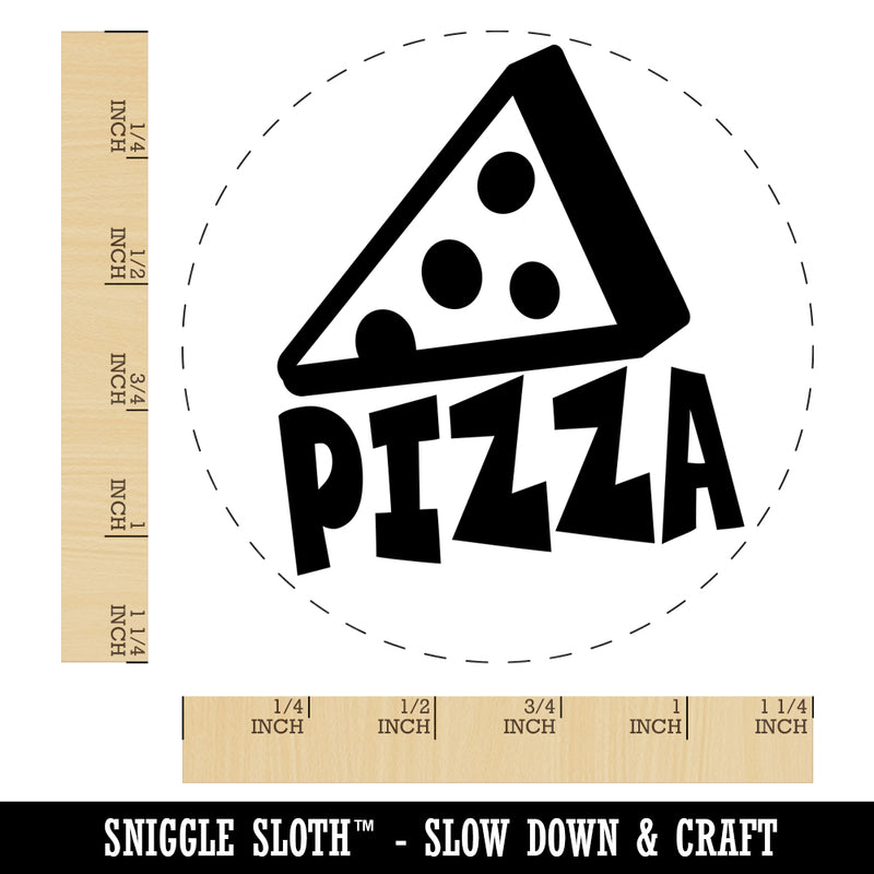Pizza Slice with Text Rubber Stamp for Stamping Crafting Planners