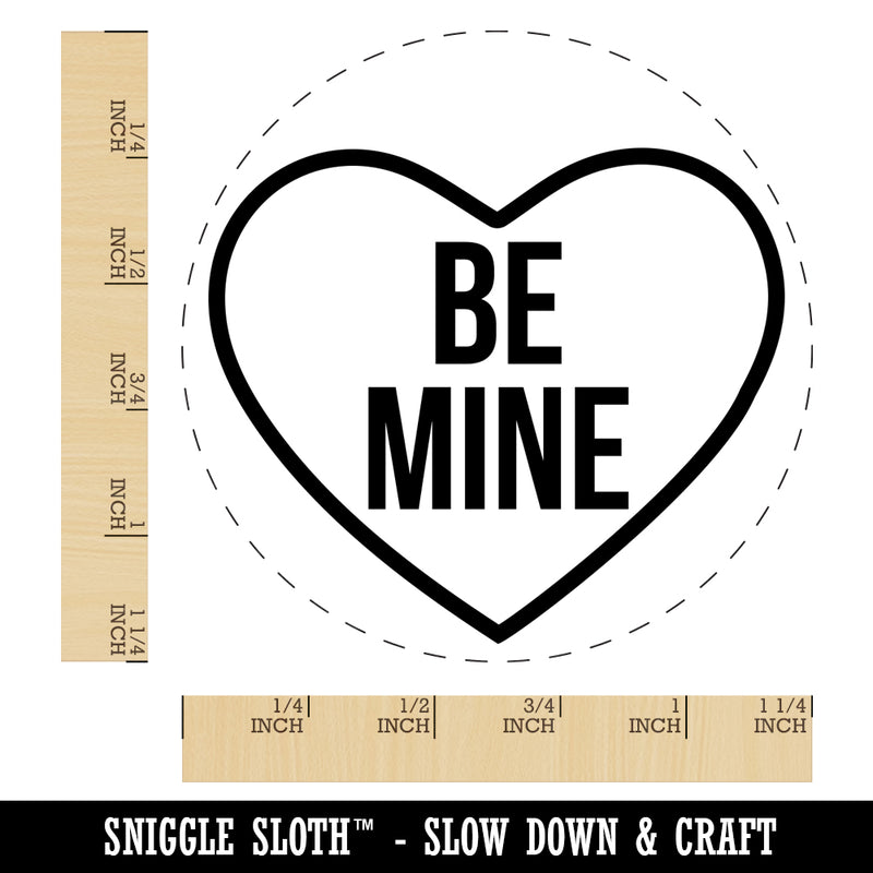 Be Mine in Heart Love Valentine's Day Rubber Stamp for Stamping Crafting Planners