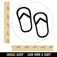 Flip Flops Summer Vacation Rubber Stamp for Stamping Crafting Planners